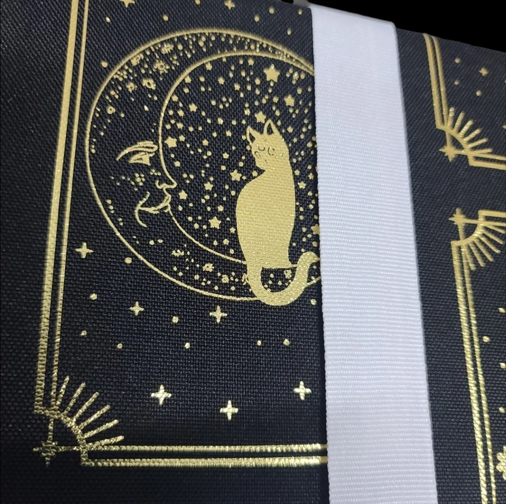 Issac Mizrahi Halloween Tarot Card Fabric Tablecloth Mystic Eye Skull Cat Moon